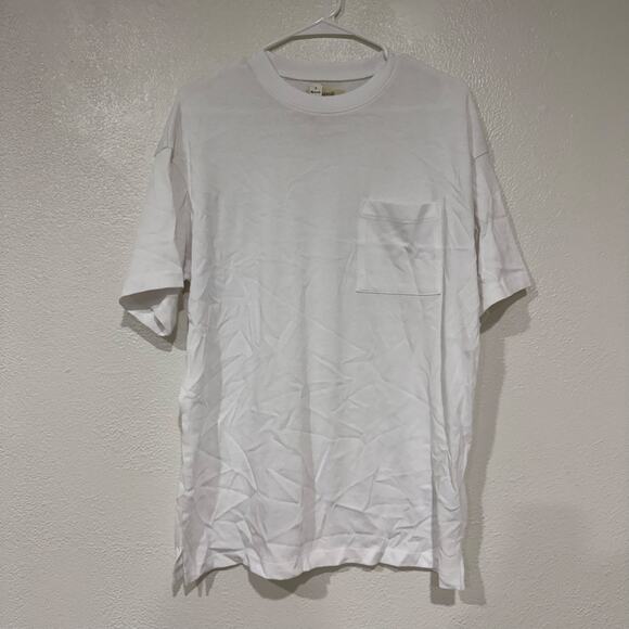NWT Madewell Garment Dyed Oversized Pocket Tee Shirt Basic Eyelet White Size XS - Picture 2 of 7